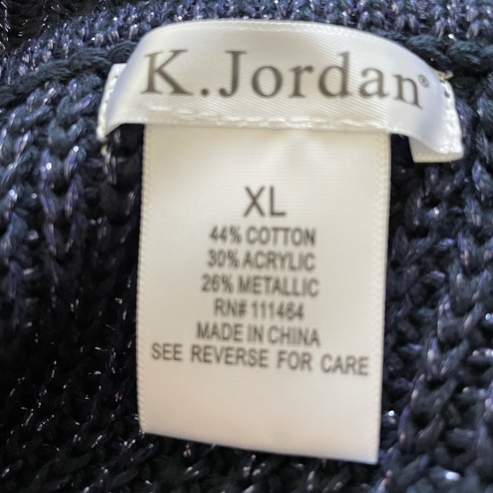 K. Jordan Cowl Neck Cold Shoulder Sweater Sz Xl - Picture 6 of 6